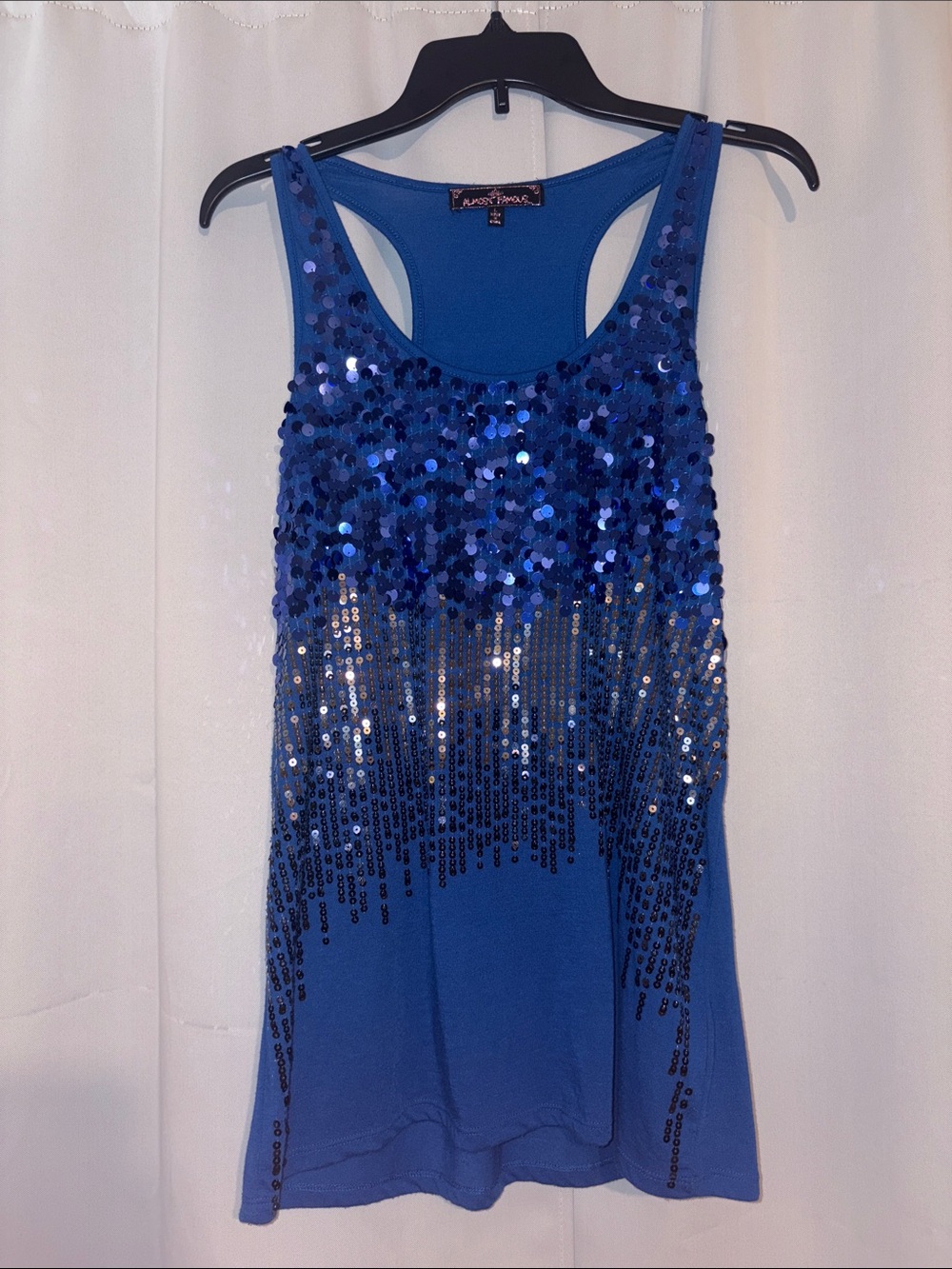 Jennifer Lopez Royal Blue Sequin Racerback Tank